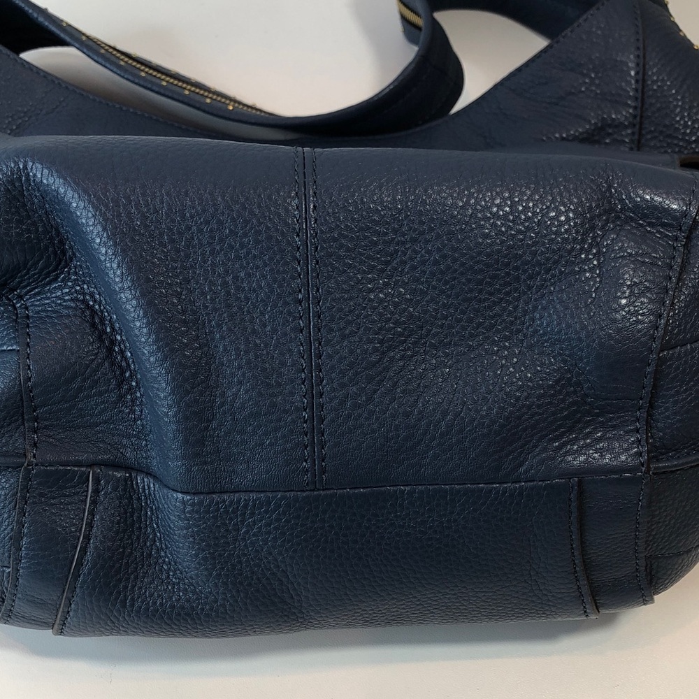 OrYANY Chic Soft Blue Pebble Leather Hobo Bag Gold Hardware and Studs NWOT - Picture 11 of 16
